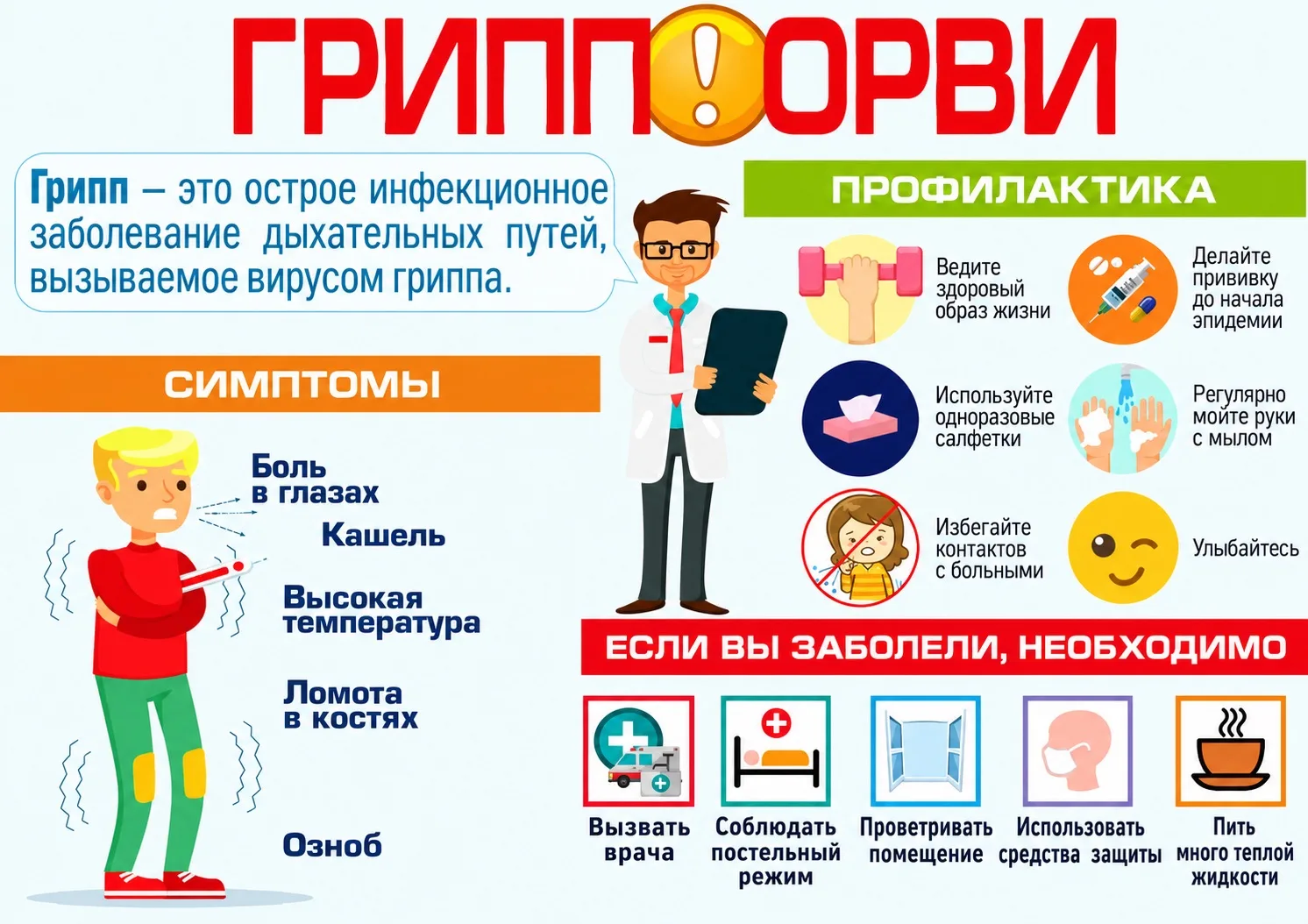 Грипп - это вирусная инфекция, которая поражает мужчин, женщин и детей всех возрастов и...