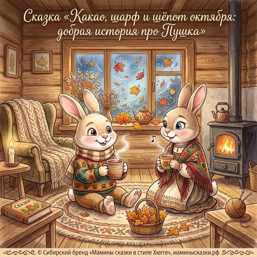 СКАЗКА: «Какао, шарф и шепот октября: добрая история про Пушка»