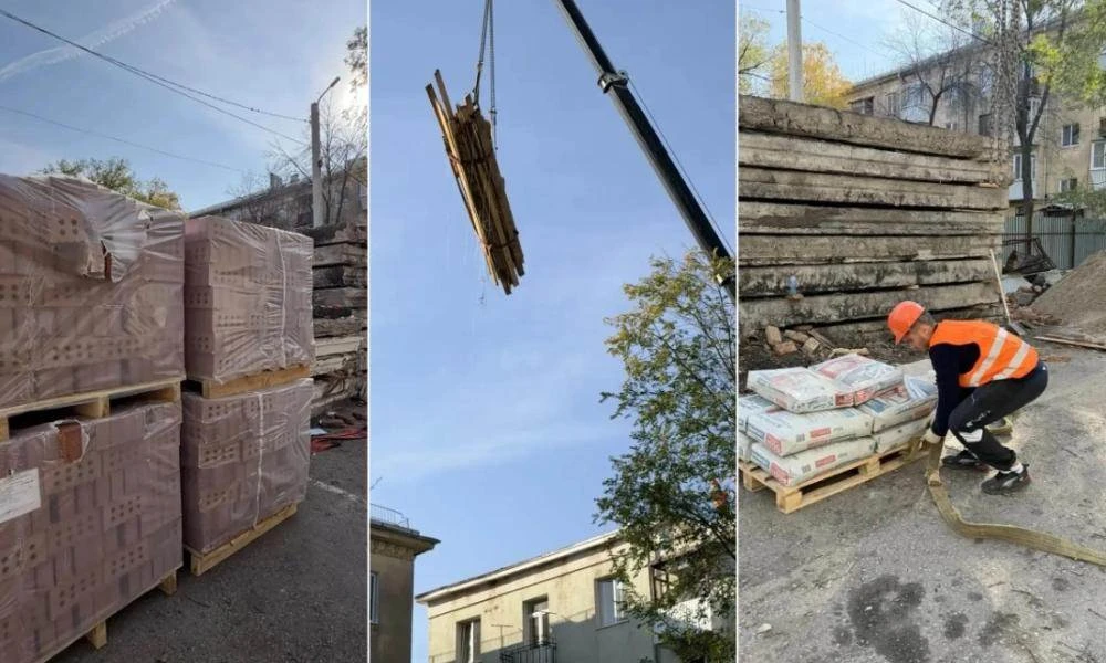 В Новокуйбышевске продолжается восстановление дома, пострадавшего после атаки беспилотн...