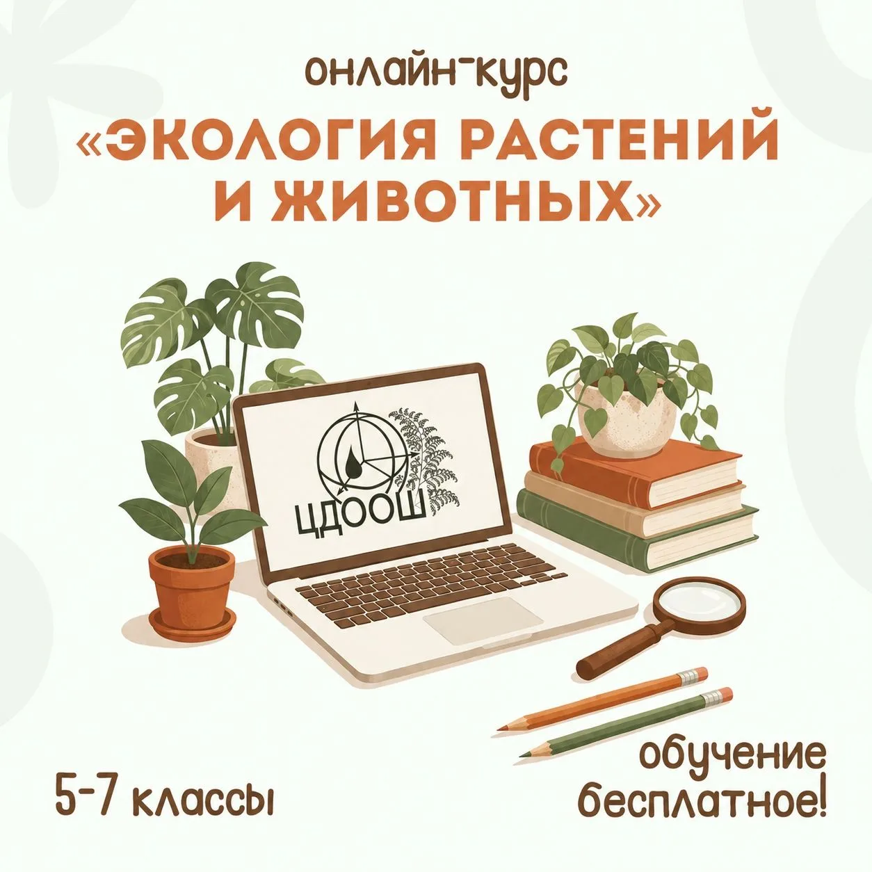 🔥 Продолжается регистрация на онлайн-курс «Экология растений и животных» для учащихся ...