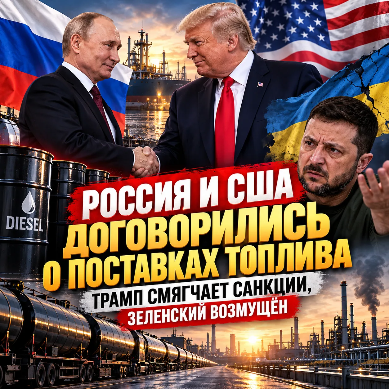 ⚡️ Россия и США договорились о поставках топлива: Трамп смягчает санкции, Зеленский воз...