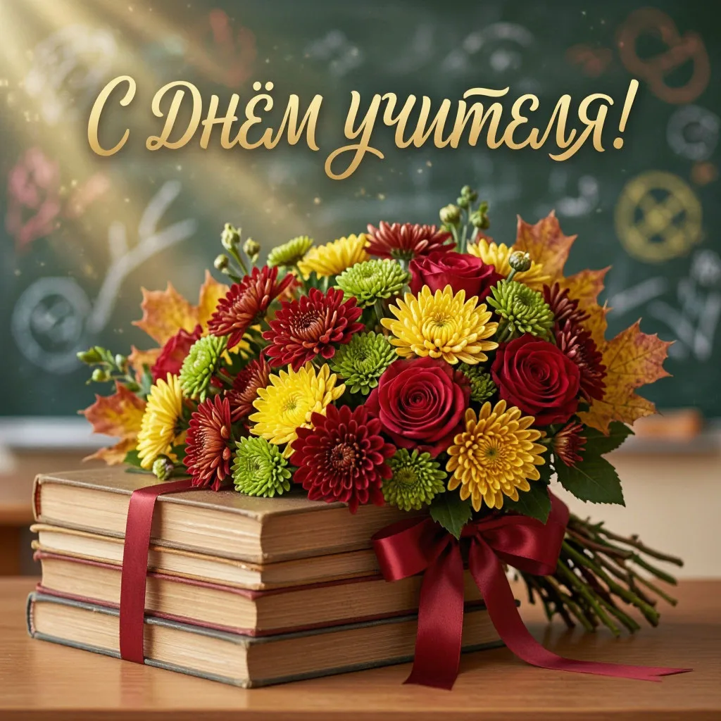 Дорогие учителя! От всей души поздравляю вас с Днём учителя! Ваш труд — это настоящее с...