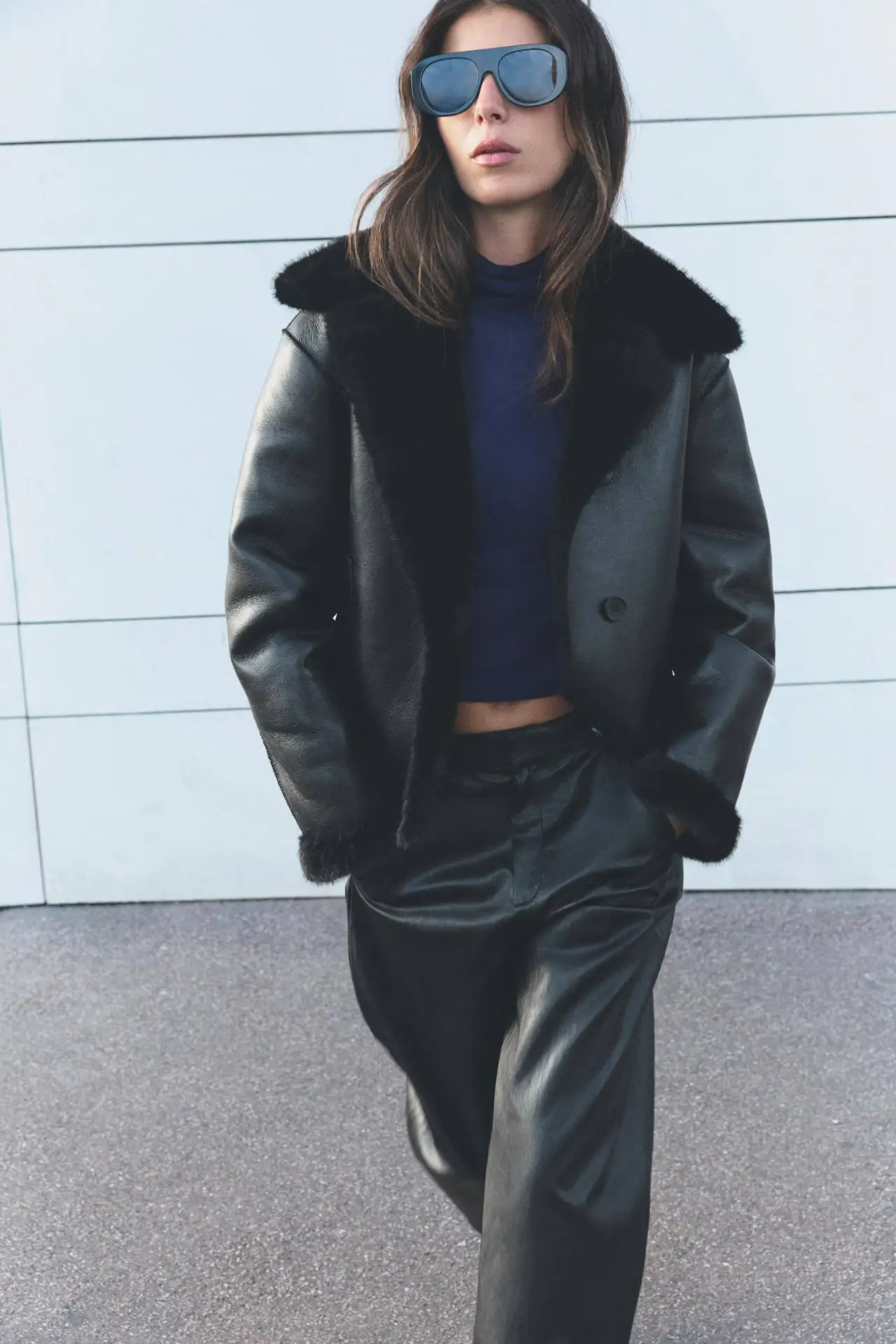 ZARA двусторонняя дубленка