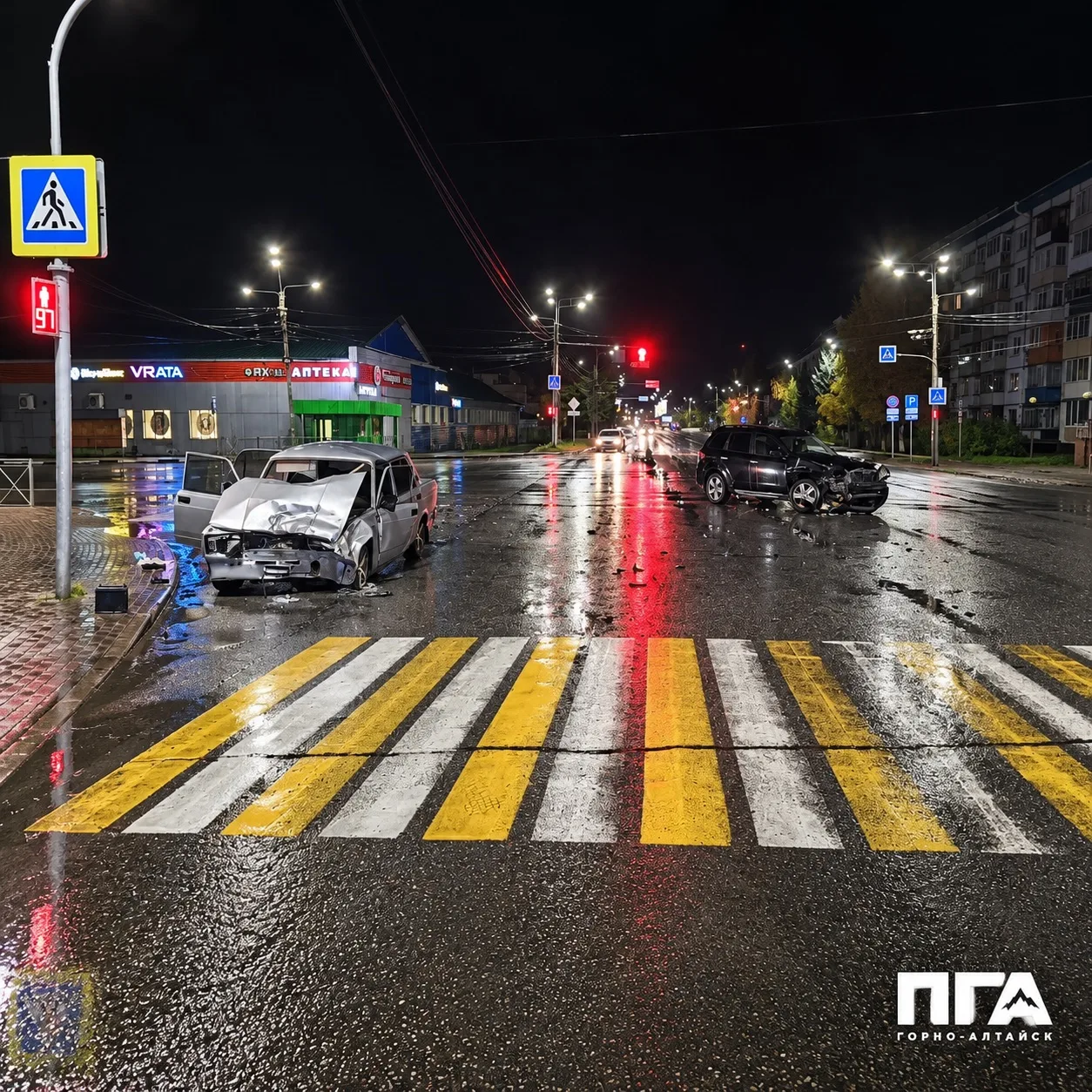 🚨 Ночное ДТП в центре Горно-Алтайска: четыре человека получили травмы