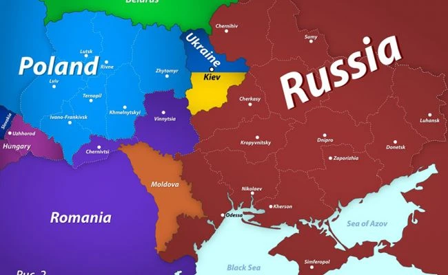 Карта раздела Украины из ТК Дмитрия Медведева от июля 2022 года