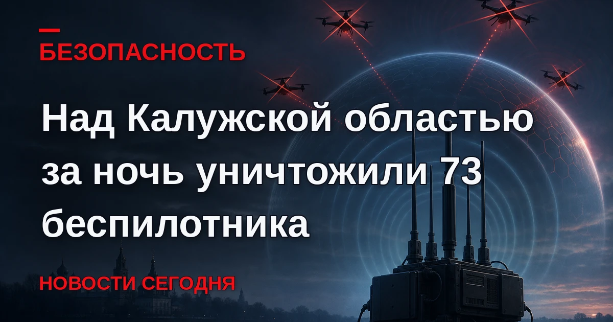 С вечера понедельника уничтожены 73 беспилотника над Калужской областью, в результате а...