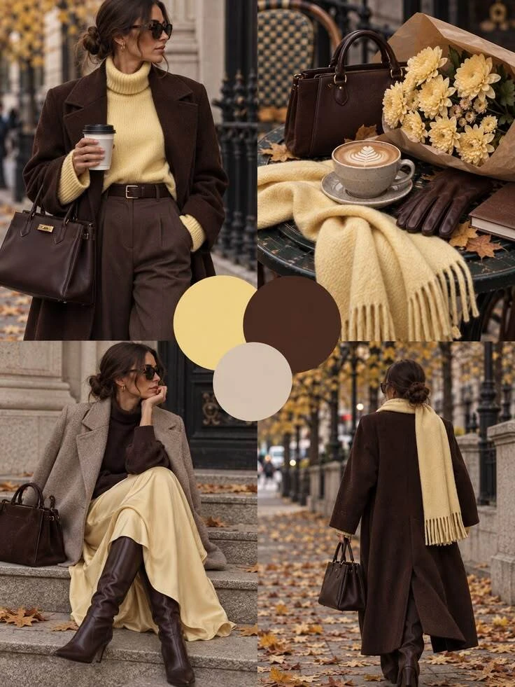 Уютный кофе с молоком: теплое цветовое комбо, которое выглядит на миллион ☕️💛