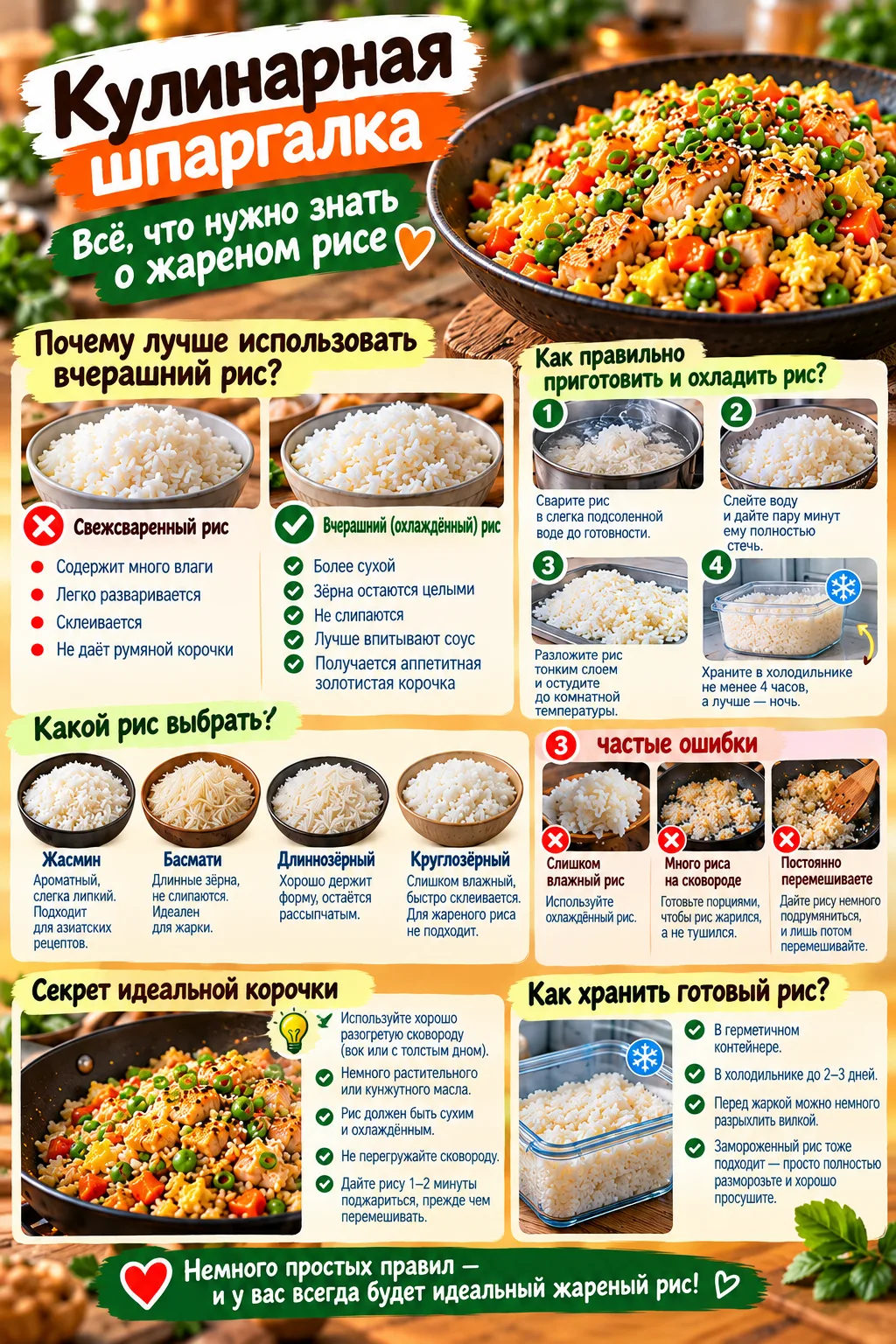 🍚 ПОЧЕМУ ДЛЯ ЖАРЕНОГО РИСА ЛУЧШЕ ИСПОЛЬЗОВАТЬ ВЧЕРАШНИЙ РИС?