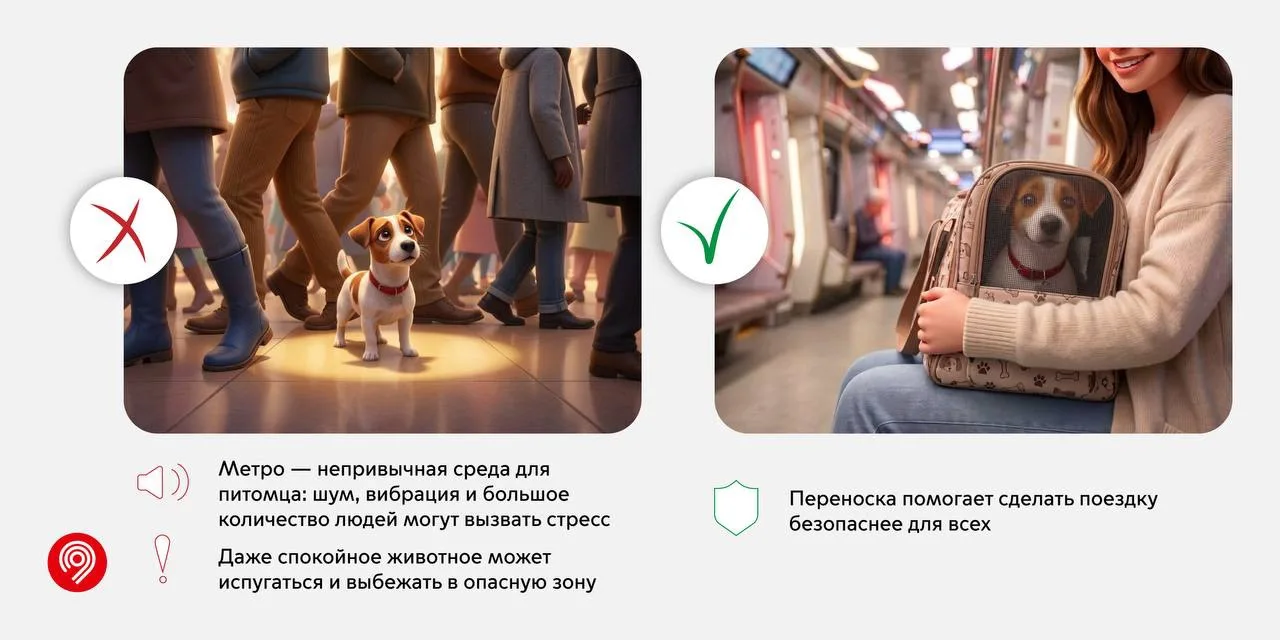 Как перевозить питомцев в метро? Подготовили для вас небольшую памятку 👆