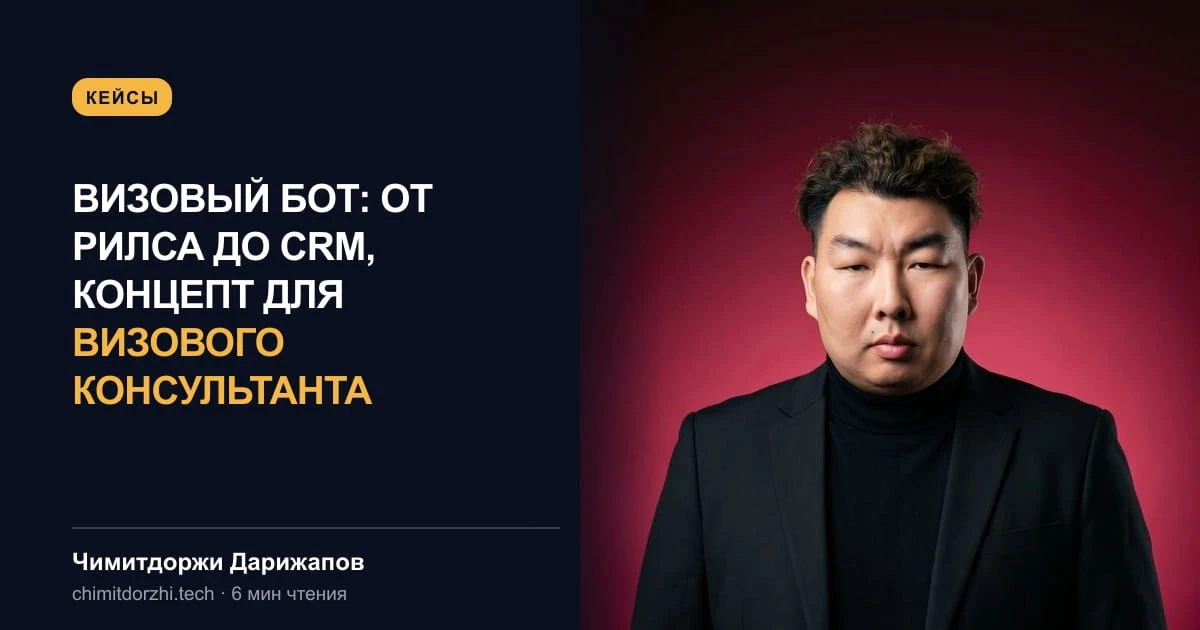 Визовый бот: от рилса до CRM, концепт для визового консультанта