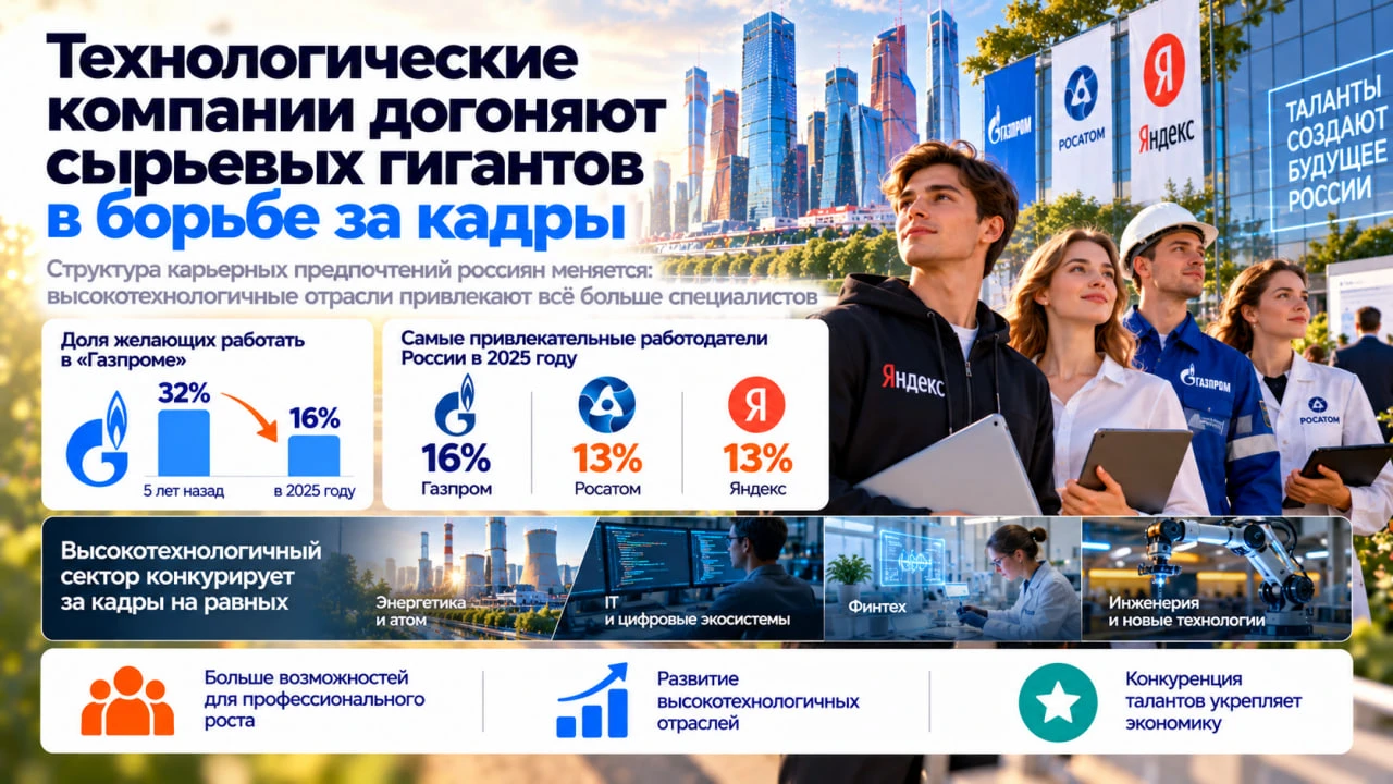 Российские технологические компании догоняют сырьевых гигантов в борьбе за кадры. Пока ...