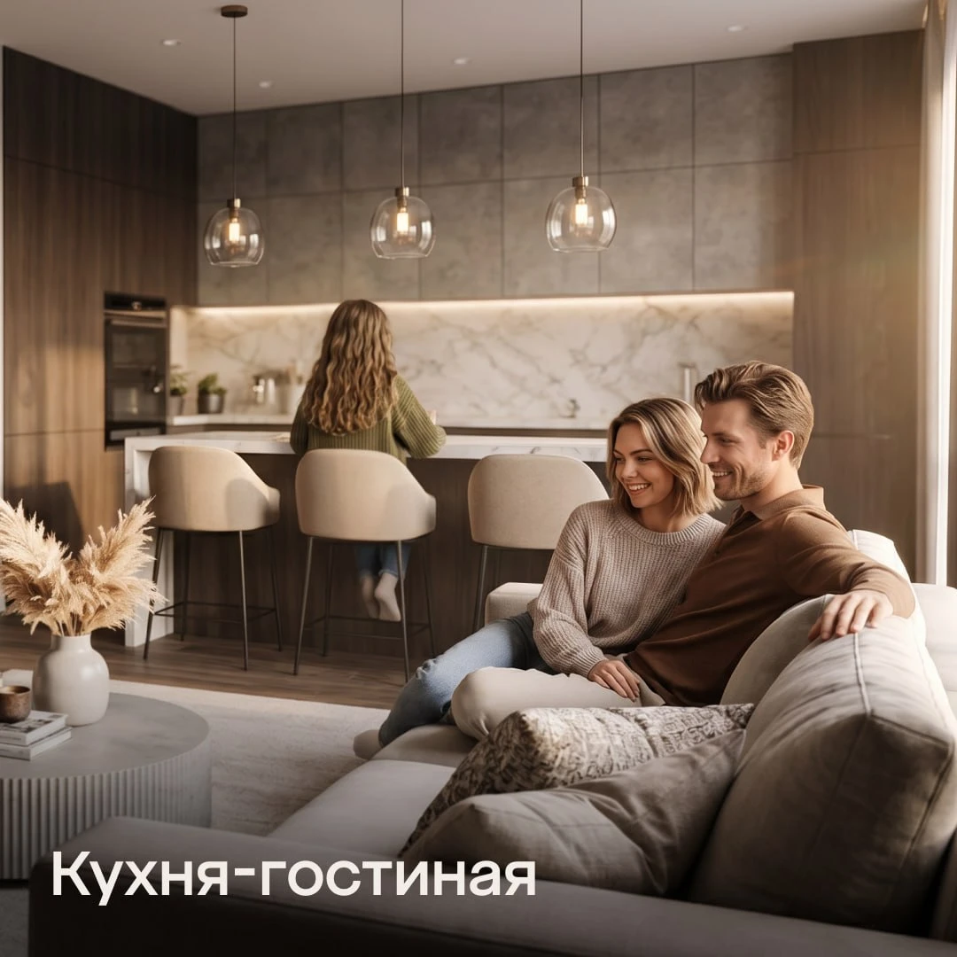 Кухня-гостиная в проектах ТРЕСТ