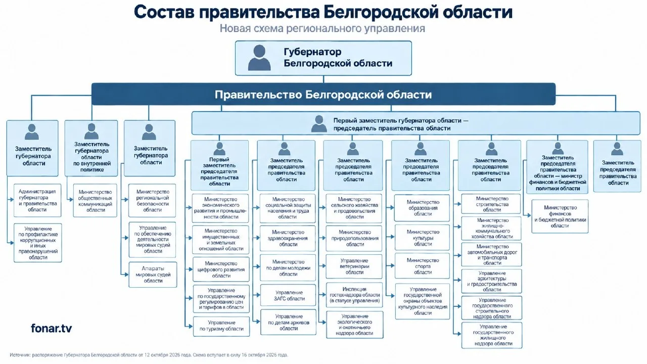 Показываем вам новую схему правительства Белгородской области!