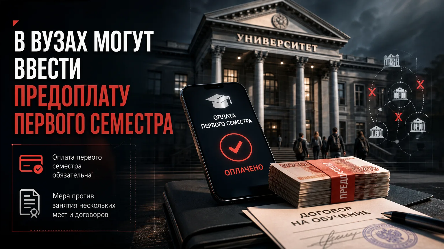 🎓 Минобрнауки предлагает ввести обязательную предоплату первого семестра в вузах
