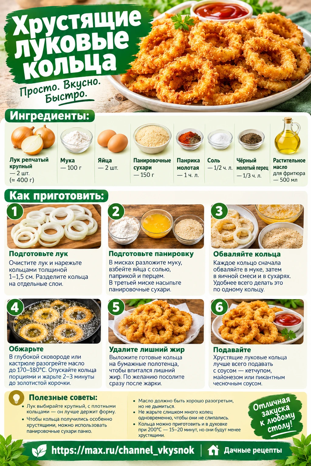 Хрустящие луковые кольца