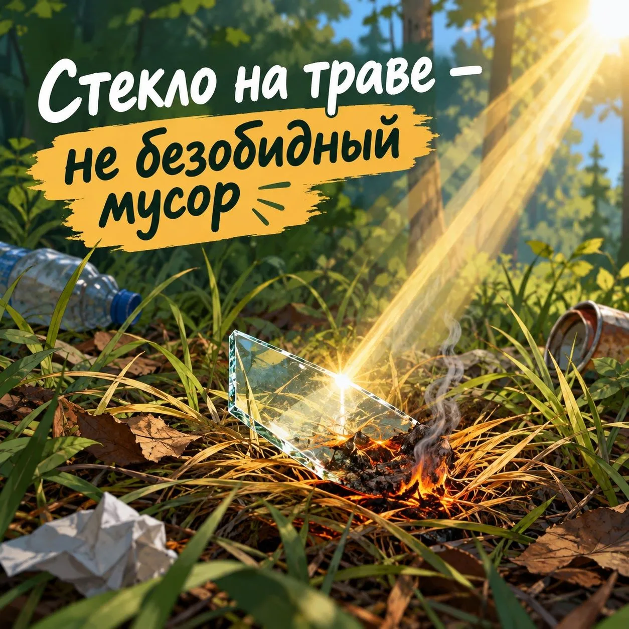Почему стекло ни в коем случае нельзя оставлять на природе🤔