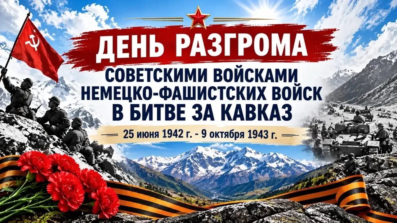🇷🇺 День разгрома советскими войсками немецко-фашистской коалиции в битве за Кавказ (...