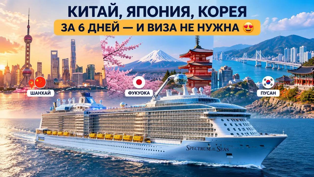 🚢 КИТАЙ, ЯПОНИЯ, КОРЕЯ ЗА 6 ДНЕЙ — И ВИЗА НЕ НУЖНА 🤩