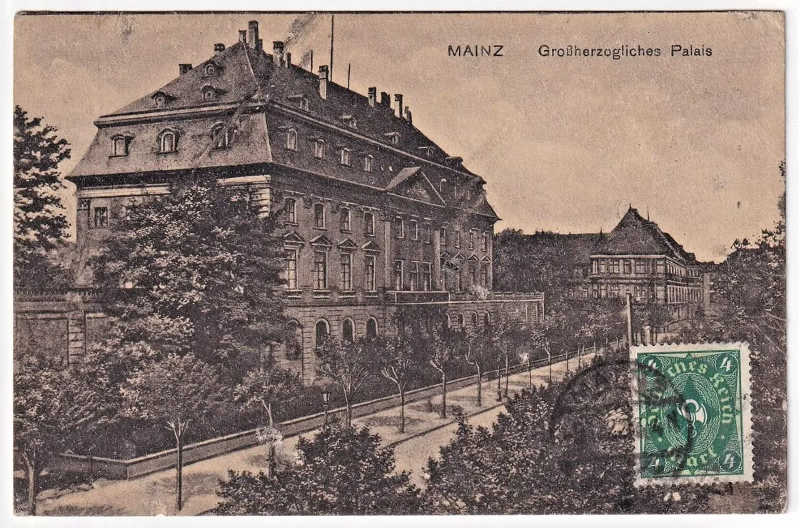 Курфюрстский дворец (нем. Kurfürstliches Schloss, в надписи на карточке — Großherzoglic...