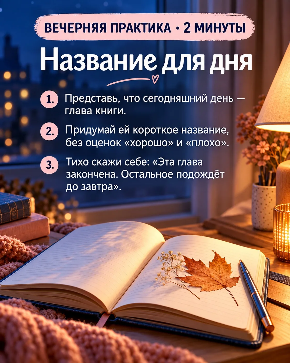 Перед сном мысли иногда снова возвращаются к прожитому дню. Давай на две минуты предста...