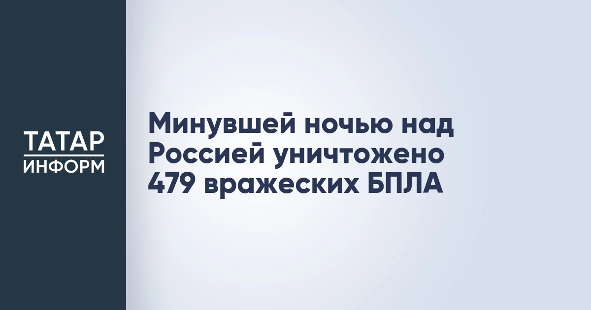 Минувшей ночью над Россией уничтожено 479 вражеских БПЛА
