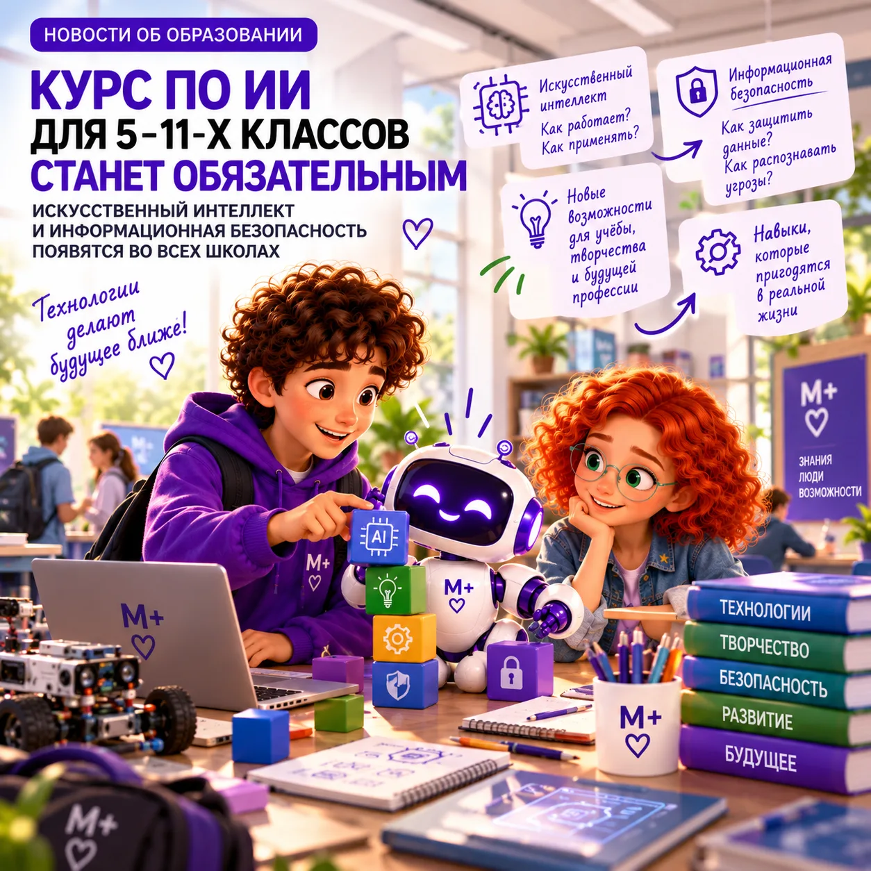 🤖 ИСКУССТВЕННЫЙ ИНТЕЛЛЕКТ СТАНЕТ ОБЯЗАТЕЛЬНЫМ ДЛЯ ШКОЛЬНИКОВ С 5 ПО 11 КЛАСС!