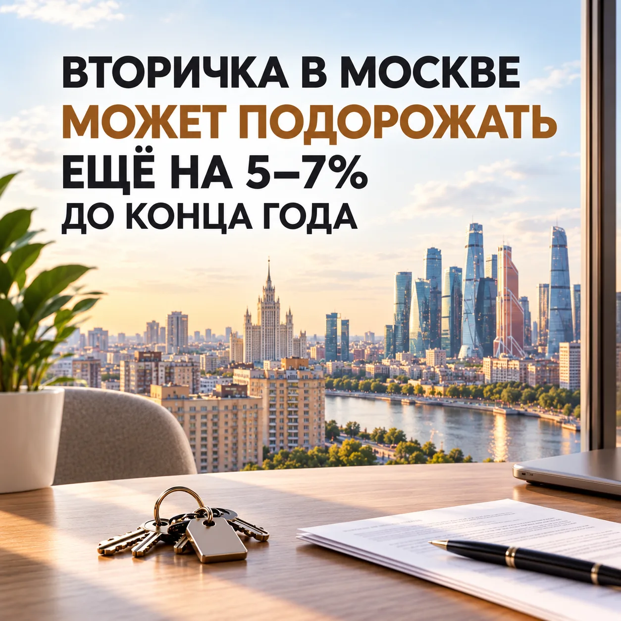 ВТОРИЧКА В МОСКВЕ МОЖЕТ ПОДОРОЖАТЬ ЕЩЁ НА 5–7% ДО КОНЦА ГОДА