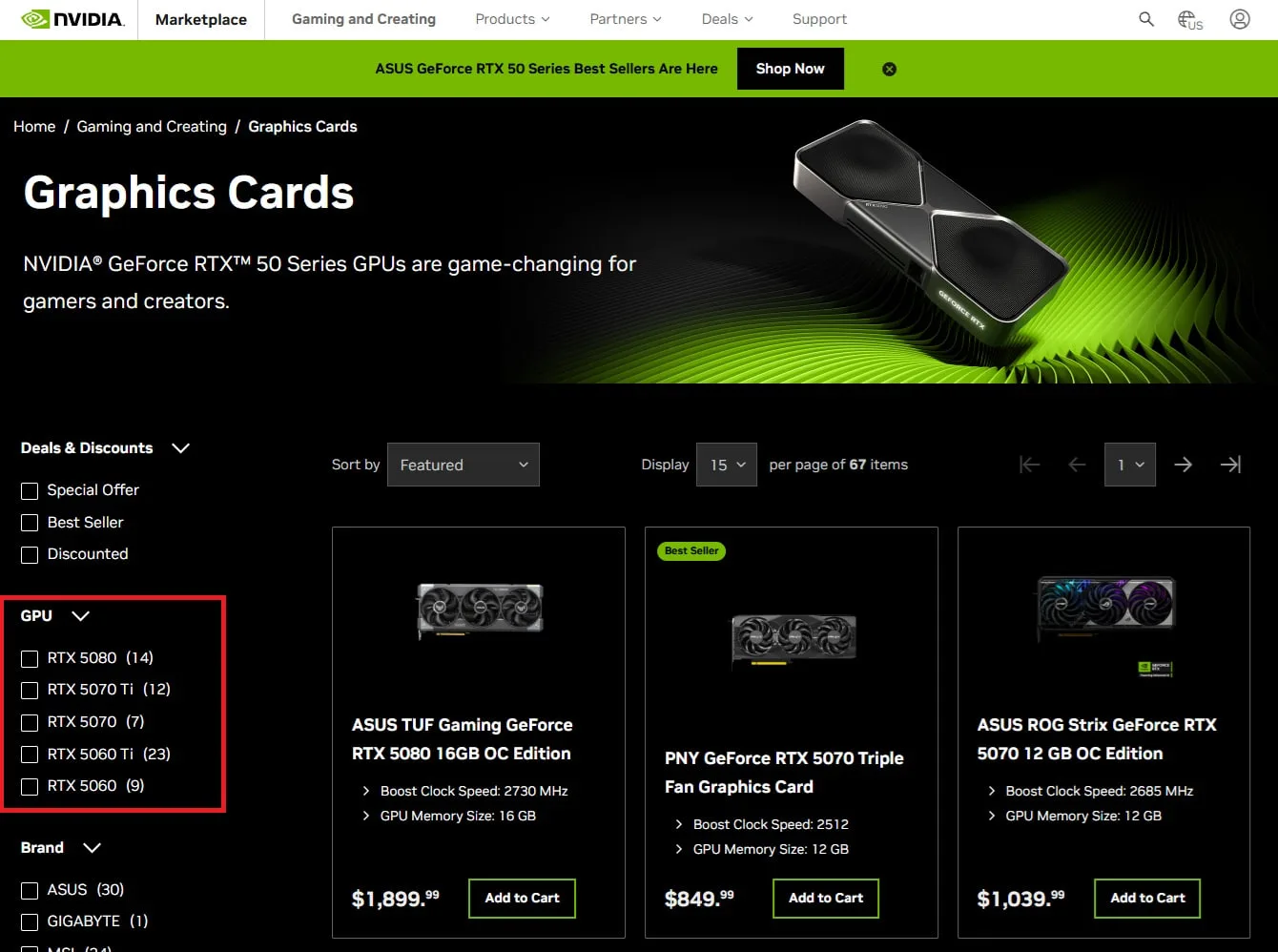 NVIDIA удалила RTX 5090 из своего магазина