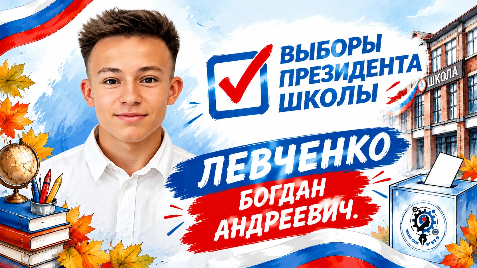👋 Давайте знакомиться! Я – Богдан Левченко. Мой лозунг: Школа, где решают ученики.