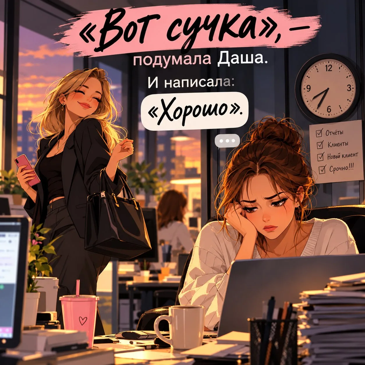 «Вот сучка», — подумала Даша. И написала: «Хорошо»