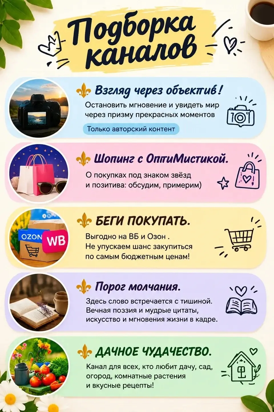 Собрала для вас уникальную подборку каналов, которые сделают вашу ленту по-настоящему ж...