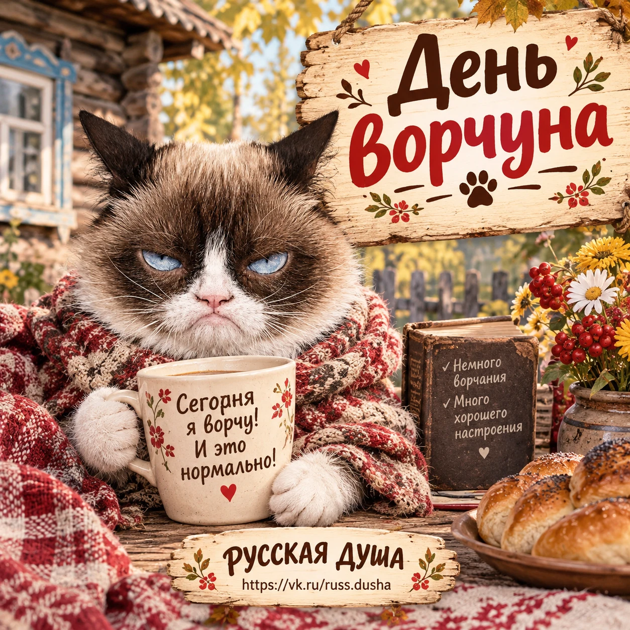 А ВЫ ЗНАЛИ, ЧТО СЕГОДНЯ, 15 ОКТЯБРЯ — ДЕНЬ ВОРЧУНА! 😹😂