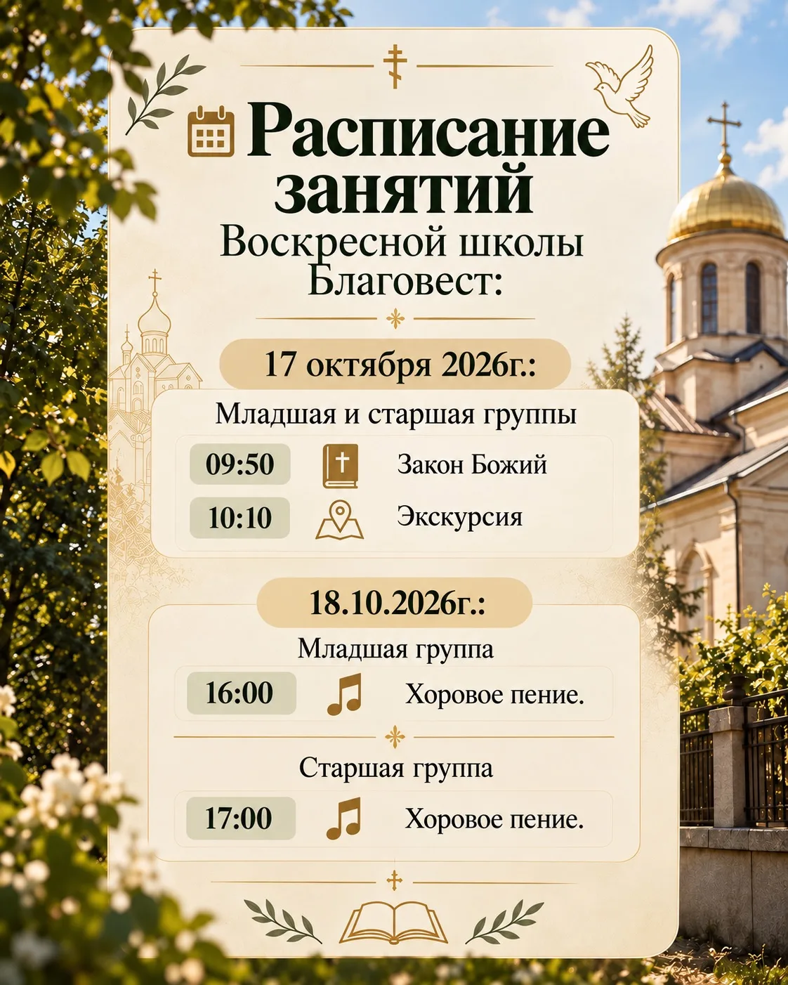 📆 Расписание занятий