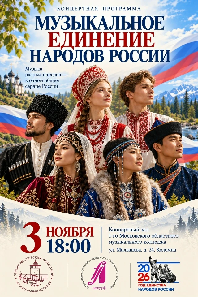 3 ноября в 18:00 в концертном зале 1-го Московского областного музыкального колледжа со...