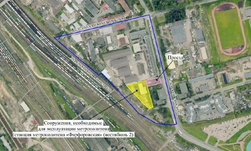 В Петербурге зарезервировали место под будущую станцию «Фарфоровская»