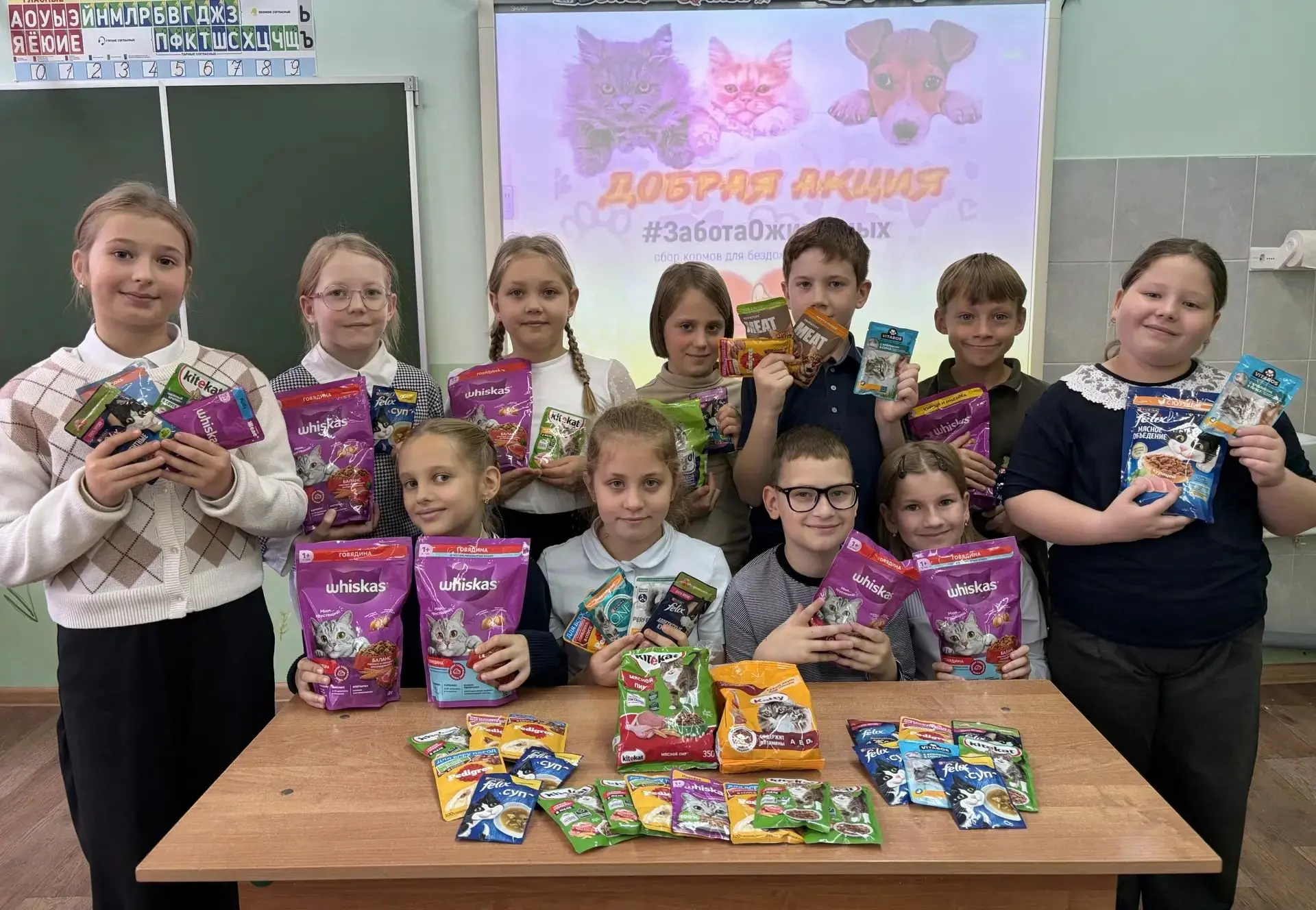 В рамках школьной акции "Неделя добра" ученики 1 «Б» и 3 «А» классов приняли активное у...