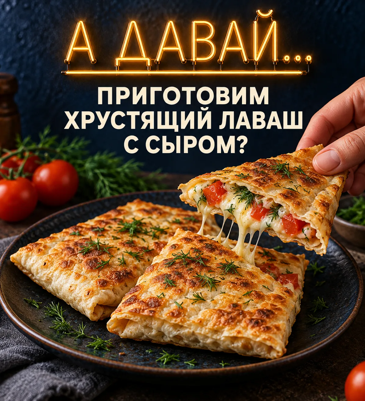 А давай приготовим хрустящий лаваш с сыром и помидором? 🧀