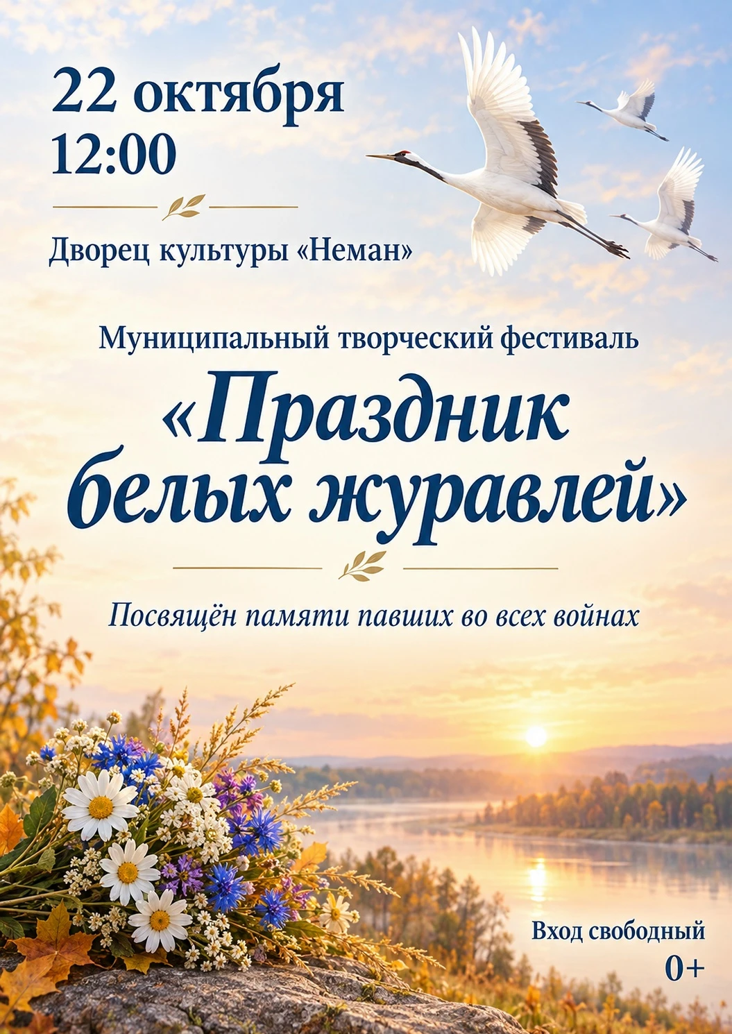 В День белых журавлей — символа мира, памяти и духовного единения — приглашаем вас на м...