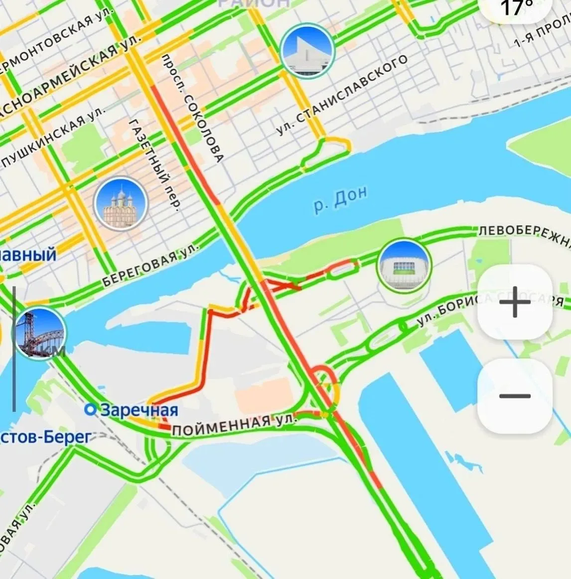В Ростове затруднён въезд в город по Ворошиловскому мосту.
