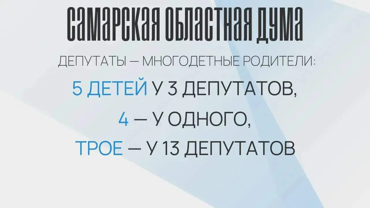 👦👶👧Занимательный факт: 34% депутатов Самарской губдумы 8 созыва являются многодетным...