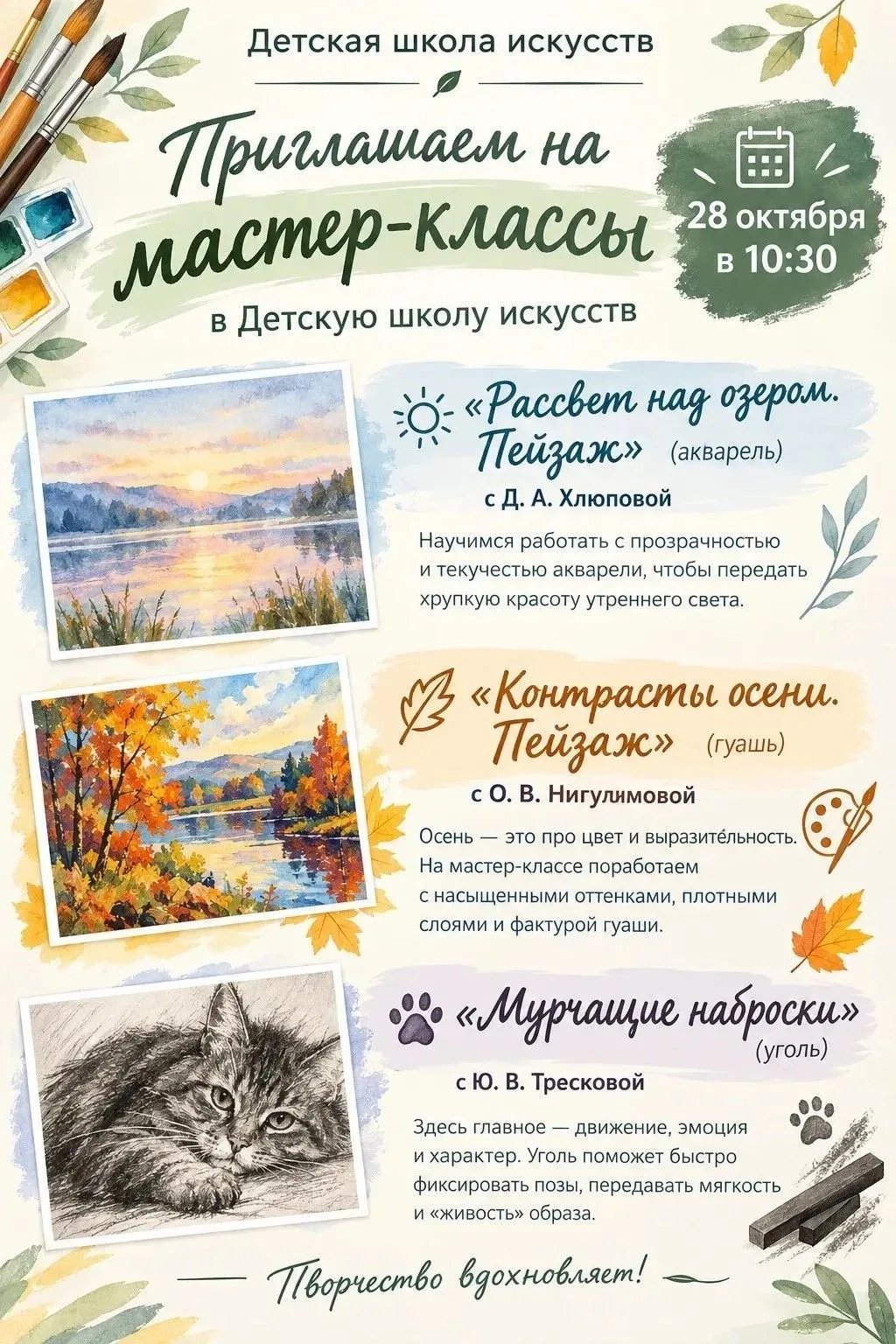 Мастер-классы от Детской школы искусств