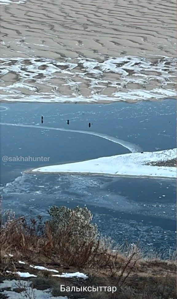 Кангаласский мыс, рыбаки уже тут.
