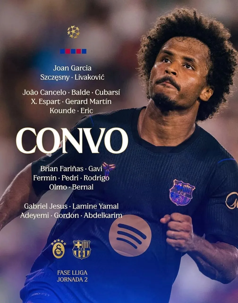 📋 Заявка на матч против «Галатасарая» который состоится завтра в 22:00 !