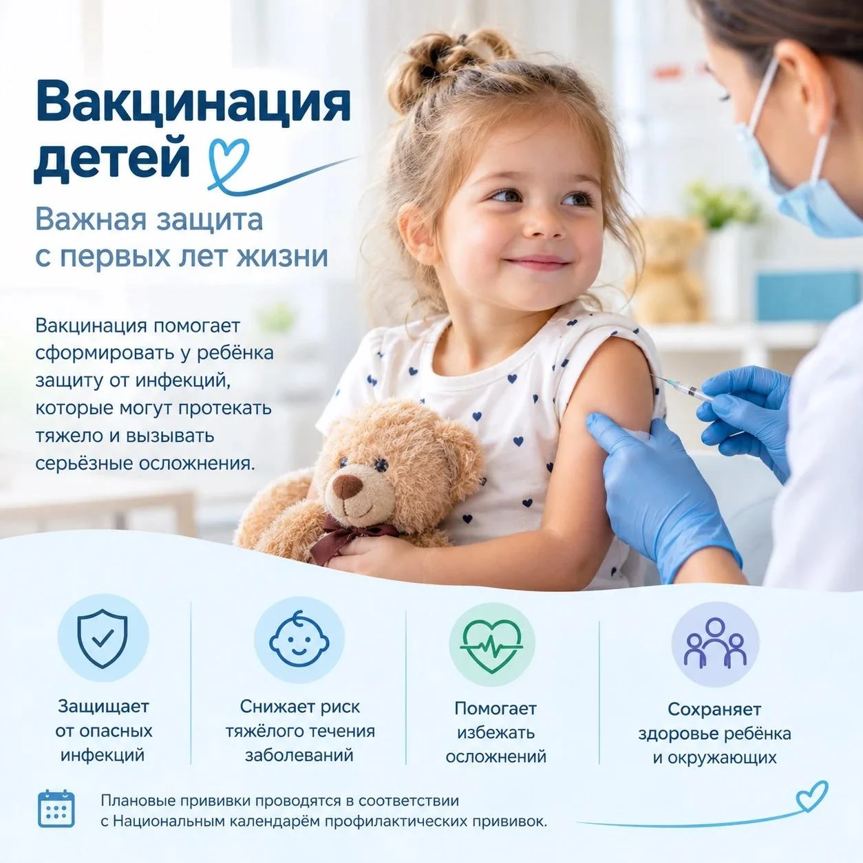 💉 Вакцинация детей — важная защита с первых лет жизни