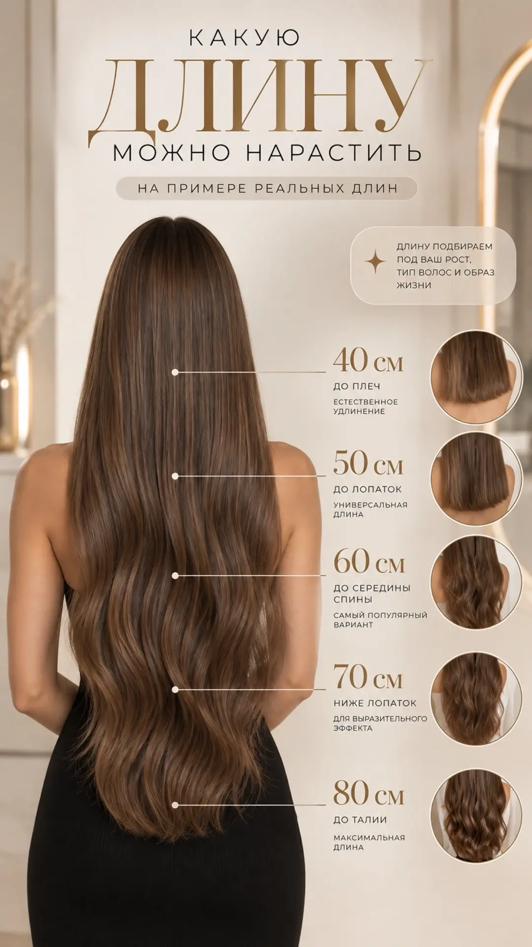40, 50, 60, 70 или 80 см? 😍 А какую длину выберешь ты?