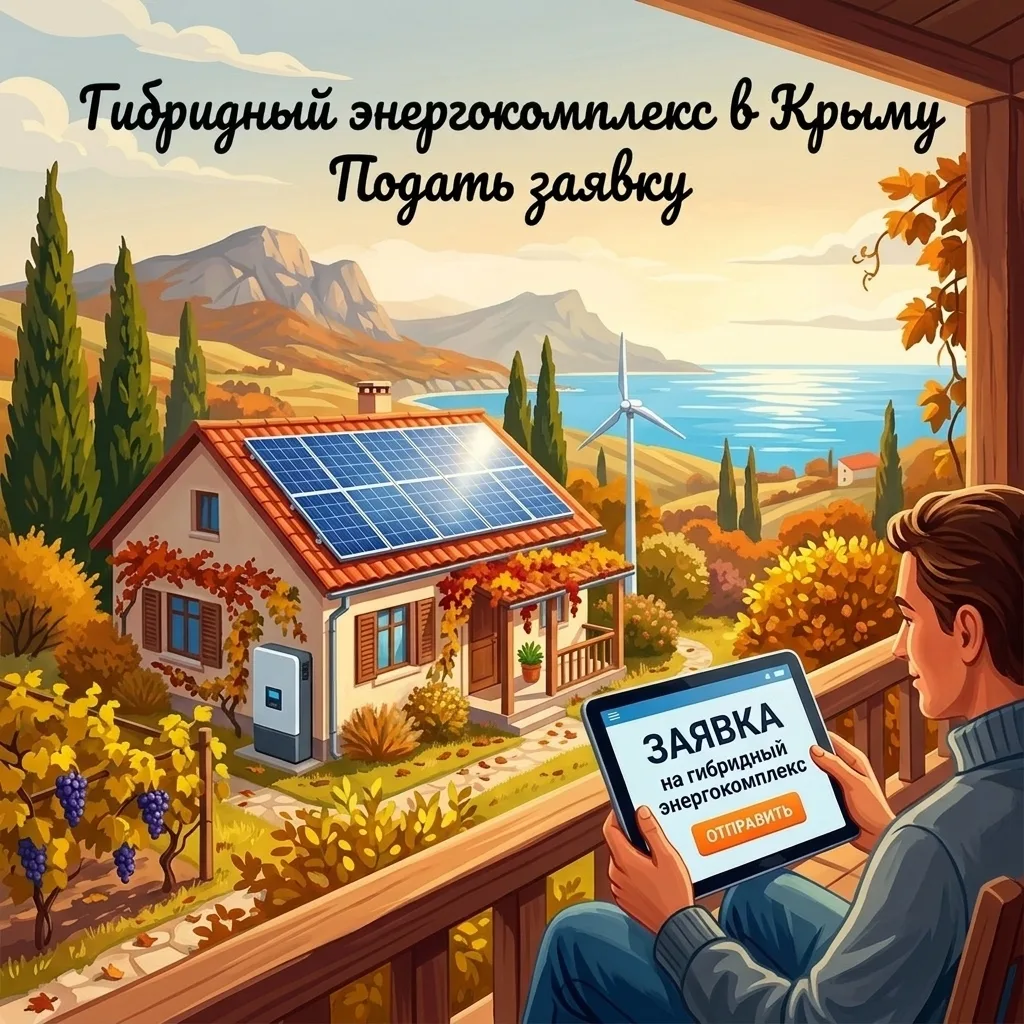 Крымчане могут подать заявку на установку гибридного энергокомплекса в частных жилых домах