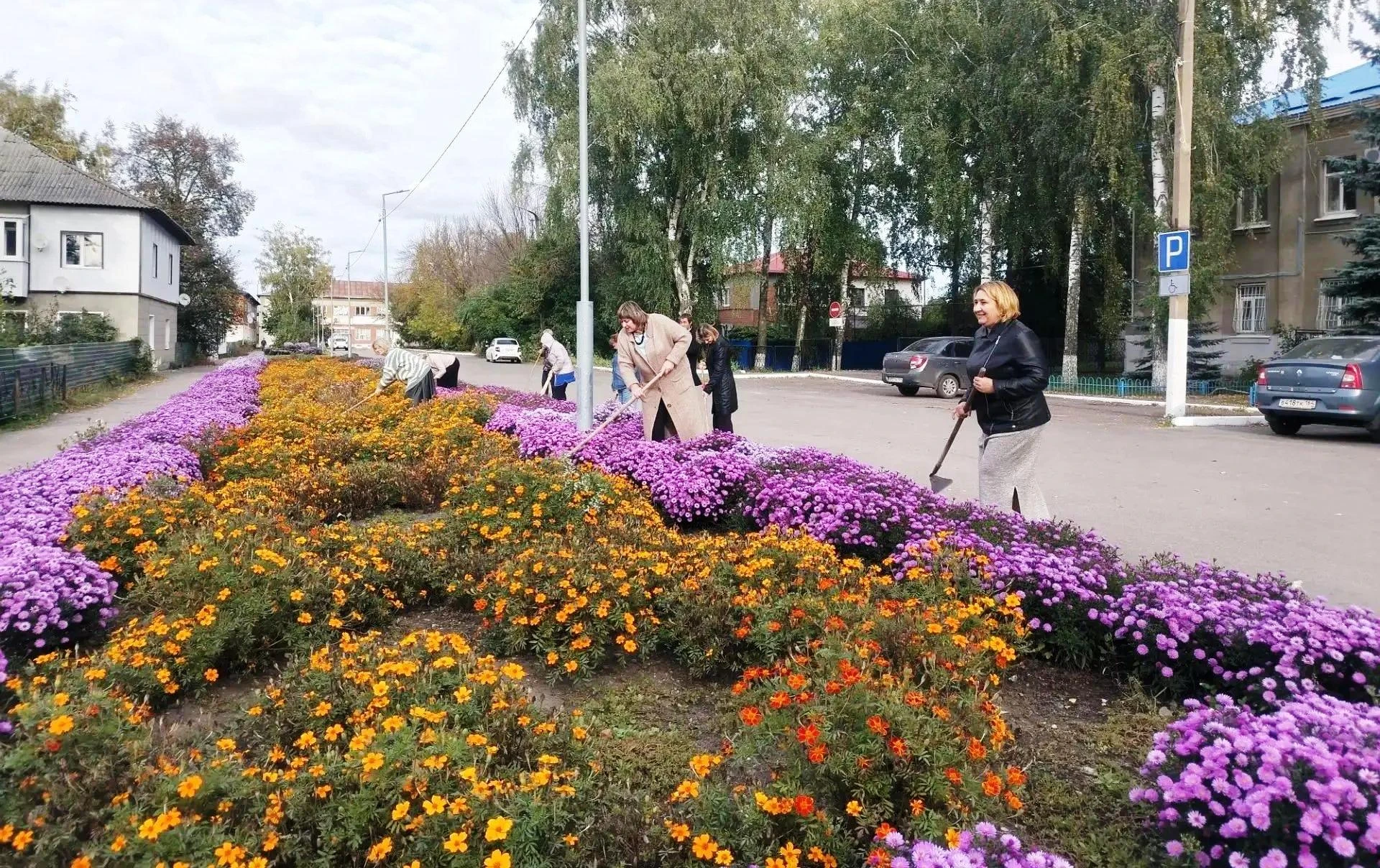 Работники культуры работают не только кистью, но и граблями