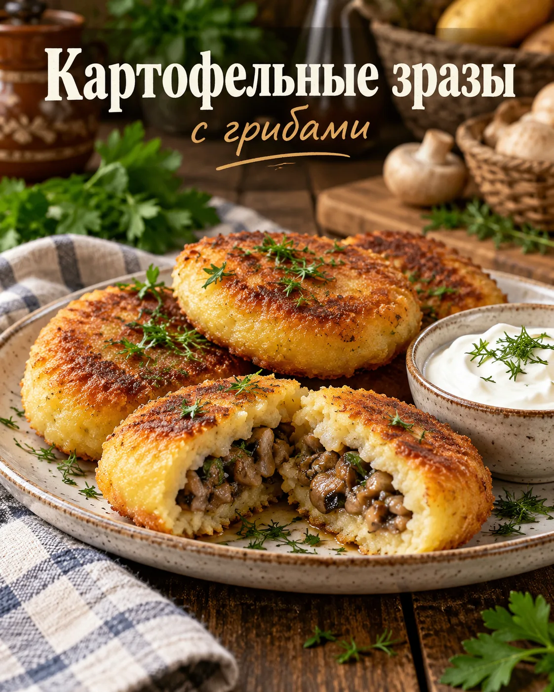 Картофельные зразы с грибами