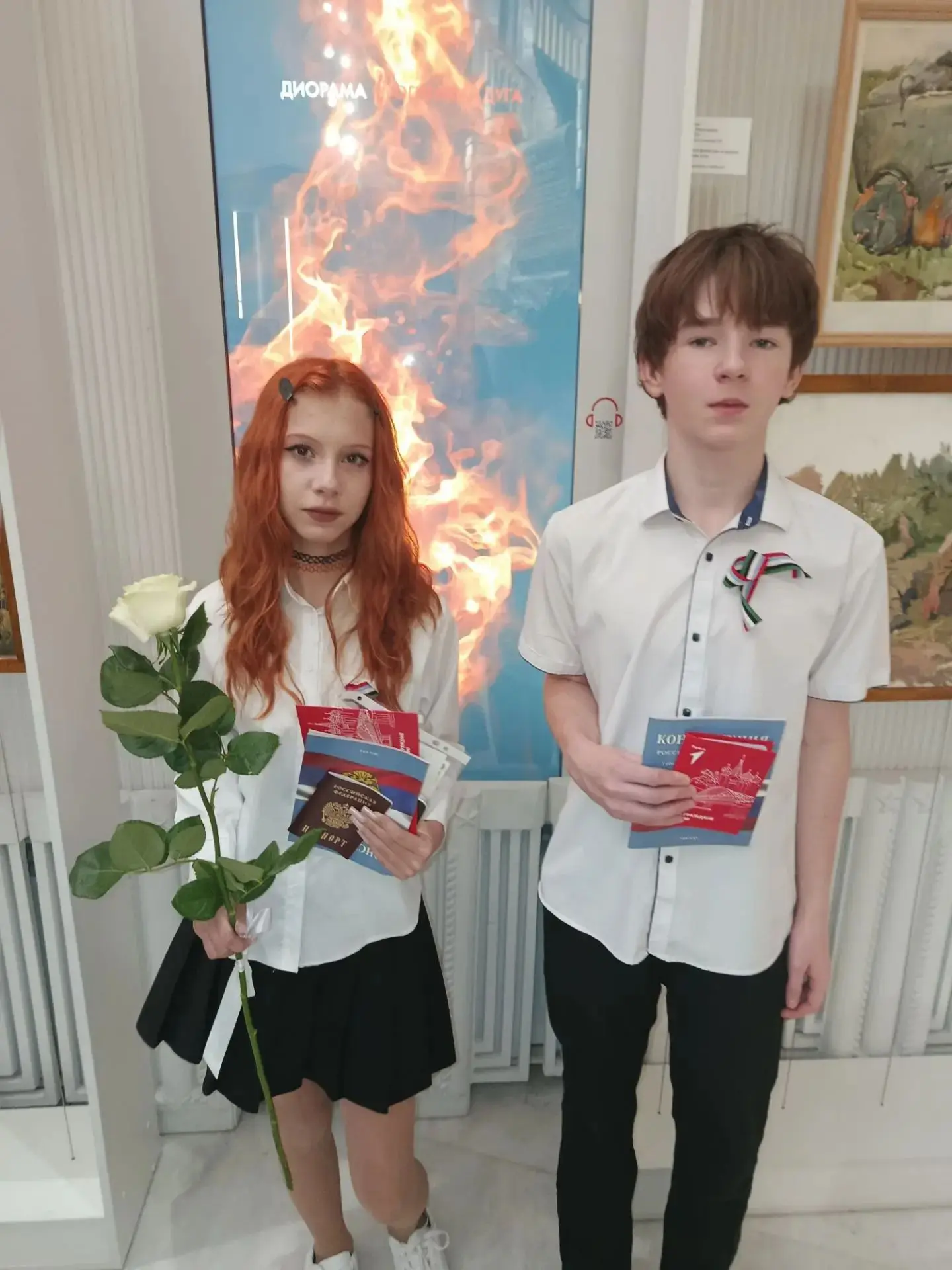 📌 В День флага Белгородской области в Музее-диораме прошла торжественная церемония вру...