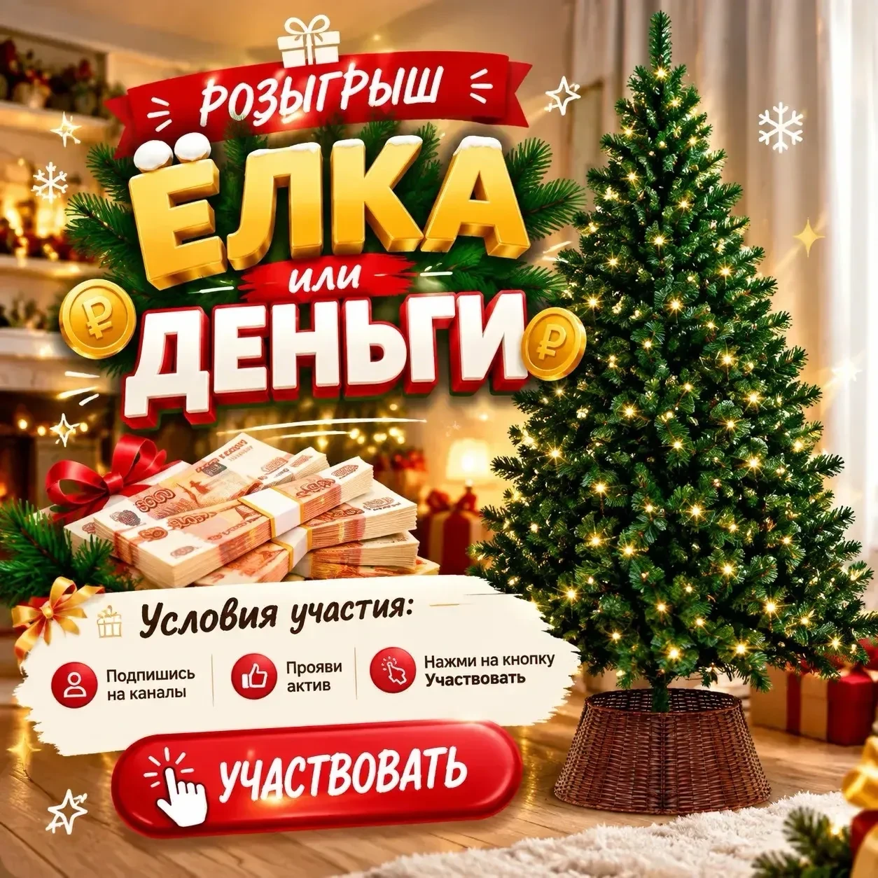Дарим новогоднюю елку 🎄 или деньги 💴
